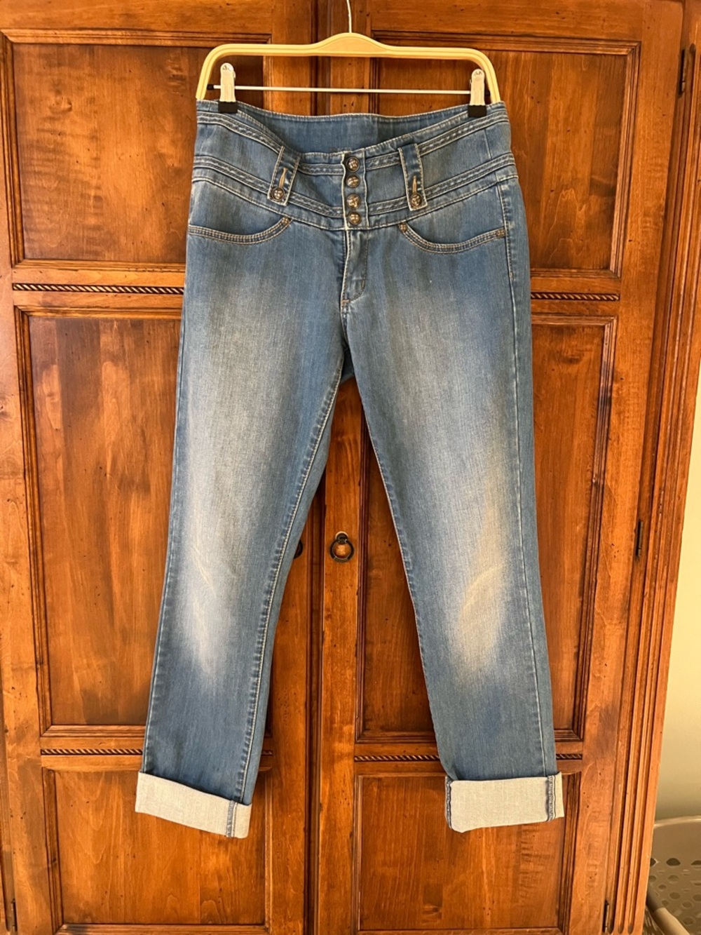 BCBG Max Azria May High Waist Button Skinny | Cuffs |Size 29 | Snaps | Like New
